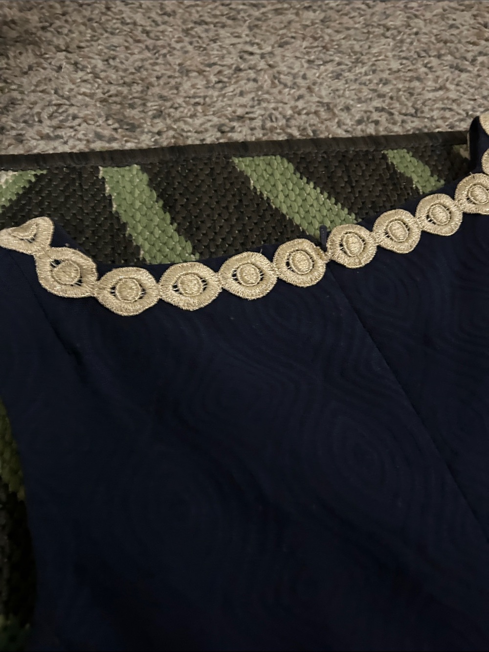 Lilly Pulitzer Navy Shift Dress with Cream Crochet Trim - Picture 12 of 16